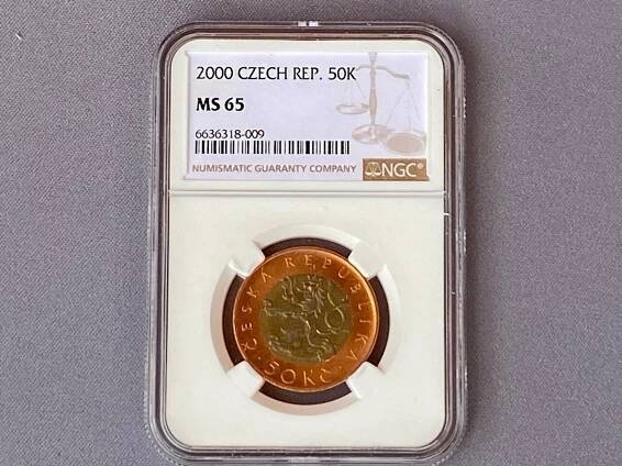 Vzácná 50  Kč rok 2000 NGC - Numismatika