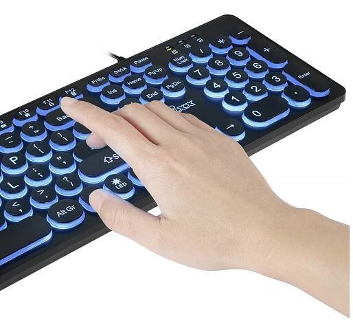 Perixx PERIBOARD-317 R DE B kabelový klávesnice německá, QWERTZ černá s podsvícením