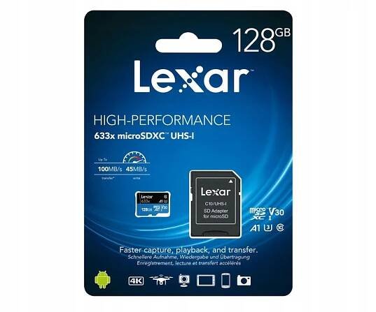 2× 128GB microSD karta Lexar LSDMI128BB633A
