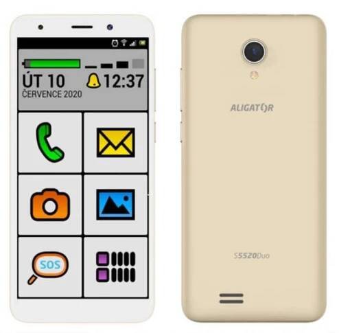 Mobilní telefon pro seniory Aligator S5520 Duo 16GB SENIOR Gold