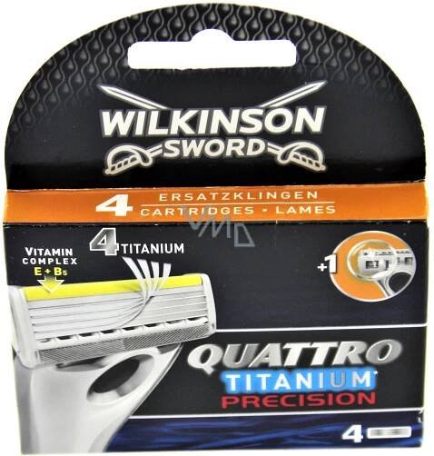 Wilkinson Sword Quattro Titanium Precision Replacement Heads 4pcs - VMD parfumerie - drogerie