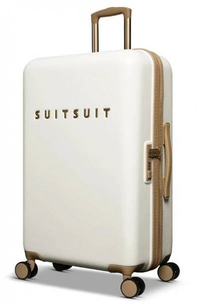 Plastový kufr SUITSUIT® Fusion White Swan M - bílá | Cestovní zavazadla.cz