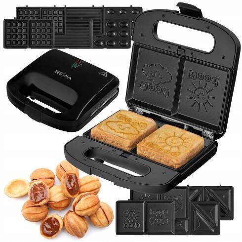 Sendvičovač TOUSTOVAČ GRILL Vaflovač OŘÍŠKY PANINI 6v1 750W 5 DESEK