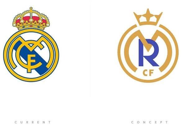 the real madrid and real madrid logos are shown in three different colors, one is blue