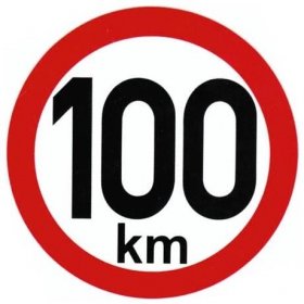 samolepka rychlosti 100 km průměr 15 cm