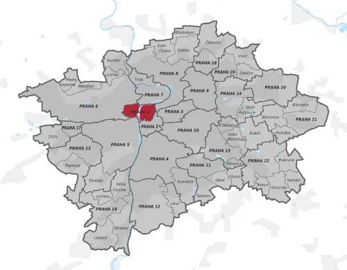 Praha 1 na mapě