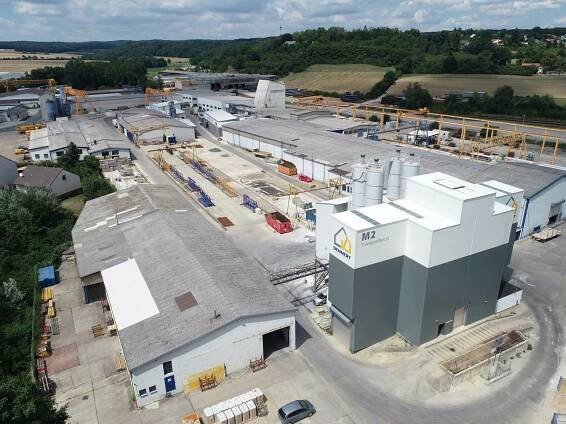Dennert Produktionswerk für Betonfertigteile in Schlüsselfeld von oben