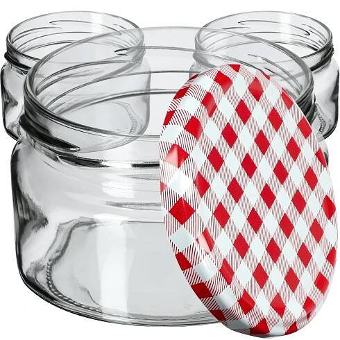 100 x ZAVAŘOVACÍ SKLENICE NA ZAVAŘENINY 250 ml + VÍČKO FI82 MED za 1887.00CZK - Allegro