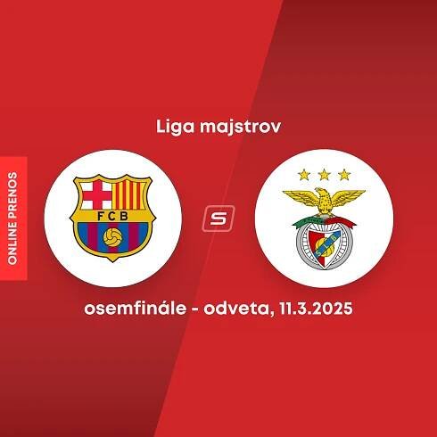 ONLINE: FC Barcelona - Benfica Lisabon dnes, Liga majstrov LIVE (odveta osemfinále)