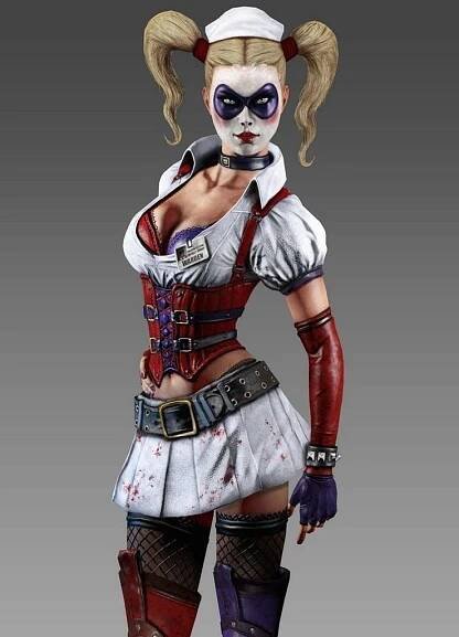 Harley Quinn as she appears in Batman: Arkham Asylum.