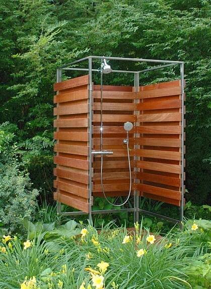 32 Beautiful & Easy DIY Outdoor Shower Ideas - A Piece of Rainbow | Outdoor shower, Garden shower, Outdoor shower enclosure