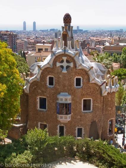 Gaudí Park Güell v Barceloně, Katalánsko, Španělsko