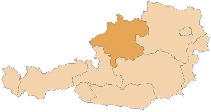 Spolková země na mapě Rakouska