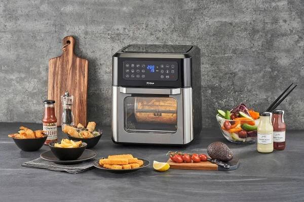 Heißluftfritteuse 7424.4212 - Edelstahlfarben/Schwarz, Basics, Kunststoff/Metall (32,2/38,8/32,7cm) - Trisa Electronics