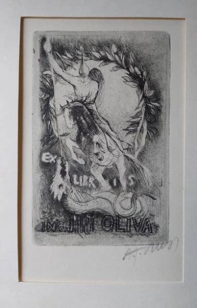 Alex Adolf Jelínek – Ex Libris Ing. Jiří Oliva - Sv. Jiří – IntGalerie