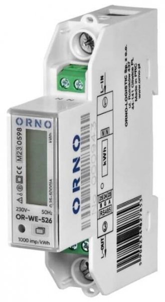 Elektroměr 1F na DIN lištu digitální ORNO OR-WE-526 100A vícetarifový | AtosElektro.cz
