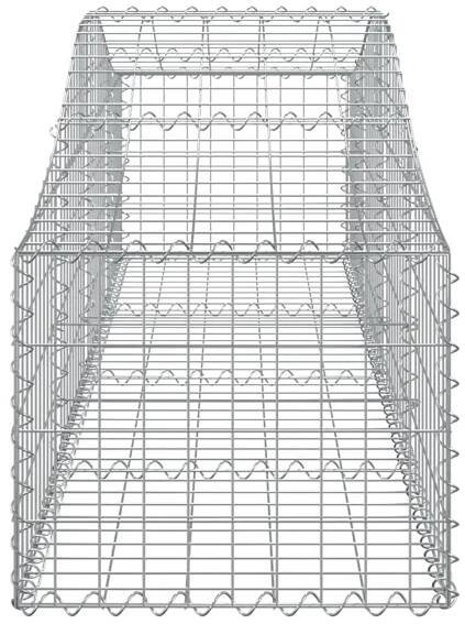 Petrashop  Klenuté gabionové koše 7 ks 200x50x40/60 cm pozinkované železo Stříbrná3145582