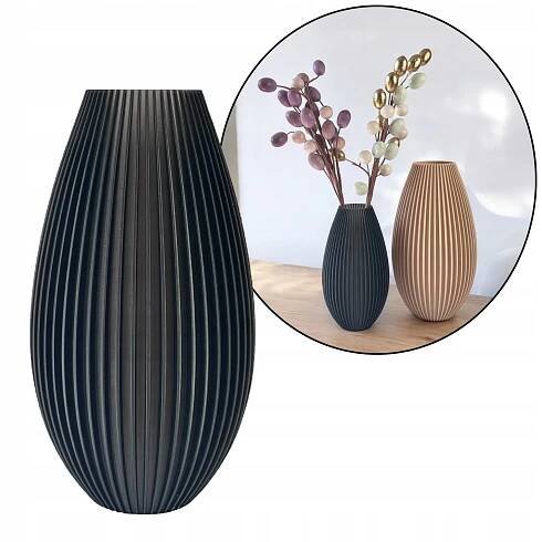 Nerozbitná váza 15 cm skandinávská Moderní váza grafit umělé květy