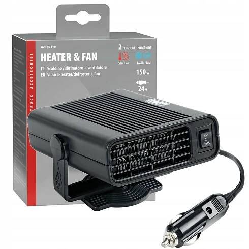 Ventilátor s ohřevem 24V 150W LAMPA