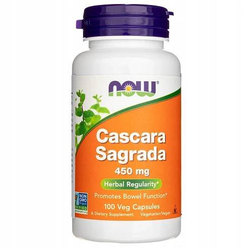 NOW Cascara Sagrada 450 mg 100 kapslí ZÁCPA JÁTRA Doplněk stravy