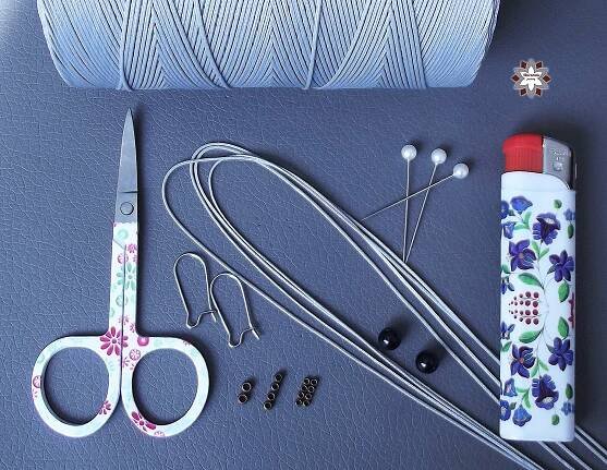 Macramotiv micro-macrame earring knotting tutorial DIY howto jewellery steps description macrame makram├ę macram├ę