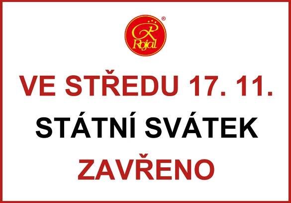 17. 11. 2021 budeme mít zavřeno - Velkoobchod a supermarket potravin, alkoholu a nápojů