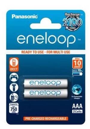 Baterie nabíjecí Panasonic Eneloop AAA, 750mAh, 2 ks