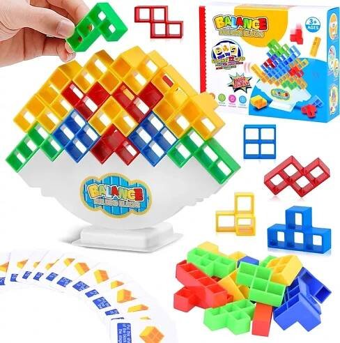 Stavební kostky ZA4967 balanční věž Tetris 3D 16 dílků od 108 Kč