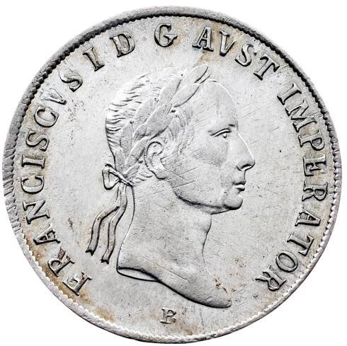 Stříbrná mince 20 krejcar 1833 B – František I., Kremnica