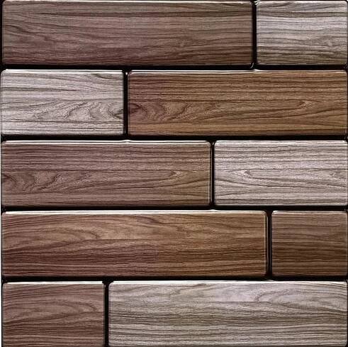 Samolepící PVC 3D panely rozměr 30 x 30 cm, obklad dřevo šedo-hnědé - POSLEDNÍ KUSY