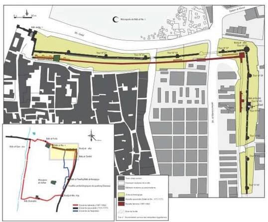 FIGURE 3: The sites of Bab al-Nasr and Burg al-Zafar, the first Fatimid Walls Credits: Pradines 