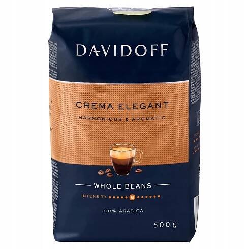 Davidoff Crema Elegant, zrnková káva, 100% Arabica, 500 g