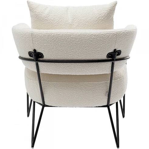 Bílé křeslo z textilie bouclé Peppo – Kare Design