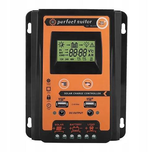 REGULÁTOR NABÍJENÍ SOLÁRNÍ REGULÁTOR PWM a MPPT LCD 30A 12V 24V