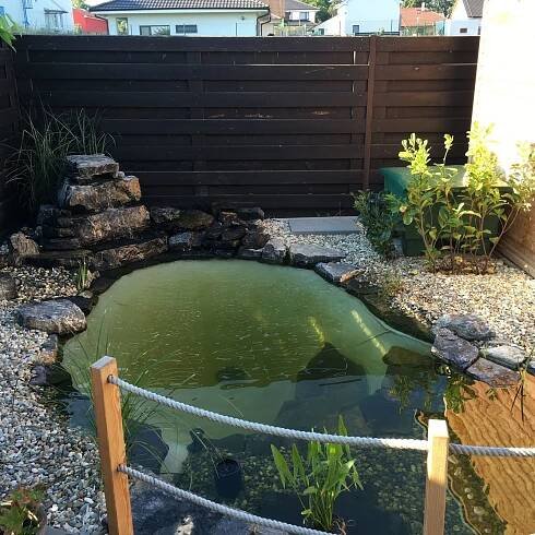 Menší okrasné jezírko s kamennou kaskádou - Rosice 14m³ - Zahradní jezírka | small lake