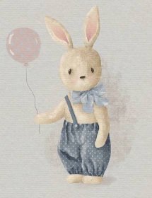 Kreslený králíček roztomilý na pozdrav, dětský pokoj, pozvánka — Stock obrázek