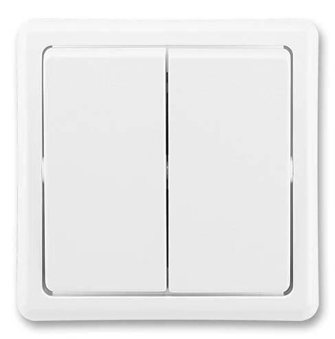 Spínač řazení 6+6, přepínač střídavý dvojitý, 3553-52289 B1, ABB, Classic, bílá