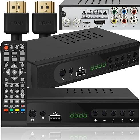 DEKODÉR TUNER POZEMNÍ TELEVIZE FULL HD DVB-T2 HEVC H.265 UNIVERZÁLNÍ