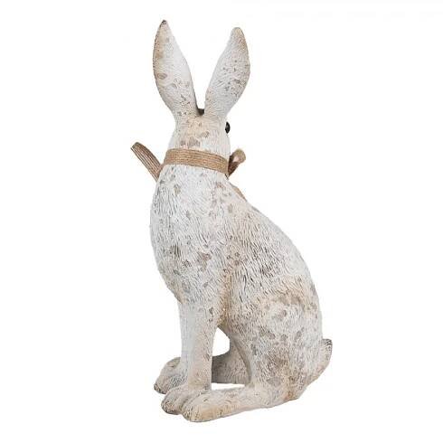 Dekorace béžový sedící králík s mašlí Rabbit Bow - 14*10*26 cm - Clayre & Eef - 6PR5152 - LaHome.cz