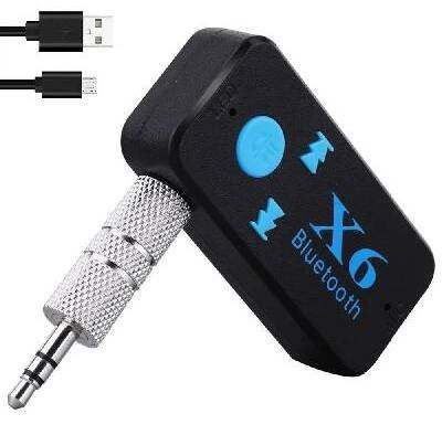 Interlook X6 | Bezdrátový audio přijímač Bluetooth v 4.1 + EDR + A2DP | Adaptér AUX mini-jack | Podpora TF microSD Černý 2038-160