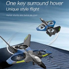2.4GHz Remote Control Plane Gliding Aircraft Flight Toys Gyroscope Stabilization with LED Lights Headless Mode One Key Return