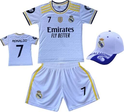 Numberoplus dětský fotbalový dres Komplet Real Madrid White Cristiano Ronaldo CR7 Fly Better