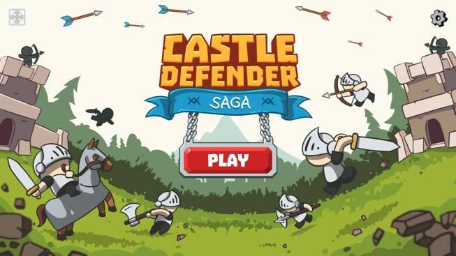 Castle Defender Saga Game Welcome Screen Screenshot.