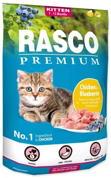 Rasco Premium Kitten Kuřecí s borůvkou granule 400 g