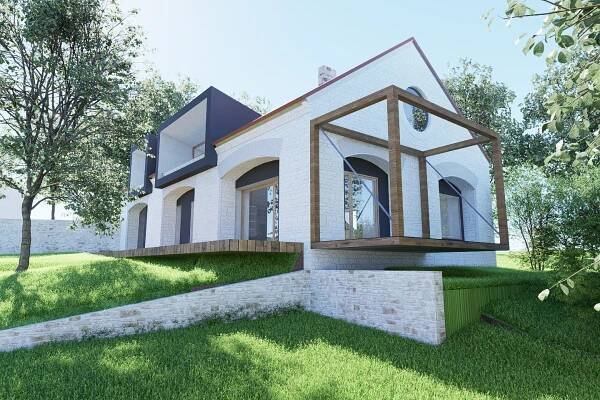Revitalizace a přestavba stodoly na bydlení u bývalé fary Hudlice – M A T Ě J B A R L A