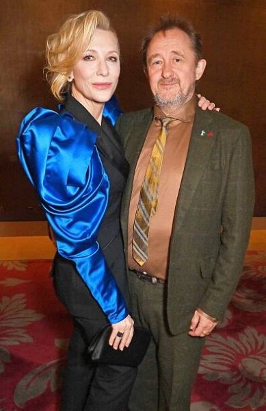 Cate Blanchett and Andrew Upton attend The 43rd London Critics' Circle Film Awards drinks reception at The May Fair Hotel on February 5, 2023 in London, England. 