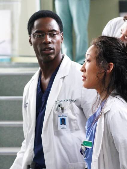 Isaiah Washington as Burke and Sandra Oh as Cristina in 'Grey's Anatomy'