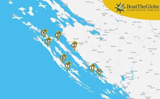Rent a boat in Murter: 1-week sailing itinerary