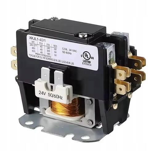 Stykač motoru HVAC, cívka 24 V 40 A, 2-pólový spínací relé