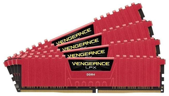 Corsair Vengeance LPX DDR4 16GB (4x4GB) 2400MHz CL14 red
